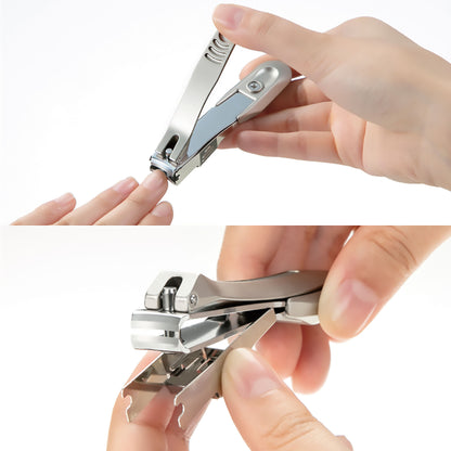 GREEN BELL CRFTSMANSHIP Stainless Steel High-quality Curved Blade Nail Clipper with Metal Catcher