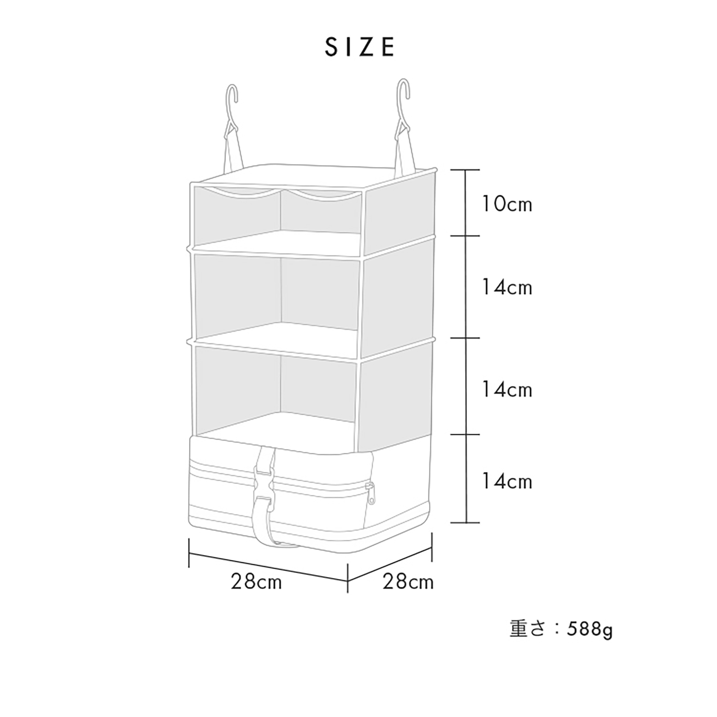 MKD 4-Tiers Hanging Travel Organiser Packing Bags