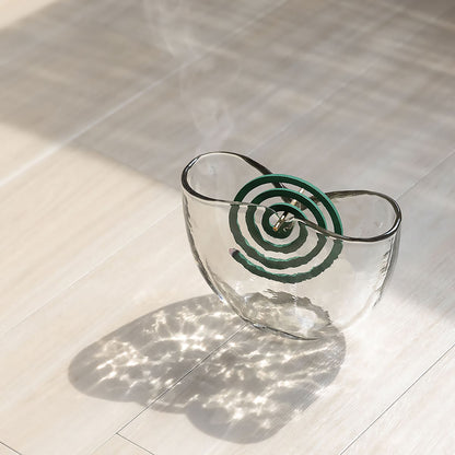 ITOMANI Handmade Glass Mosquito Coil Holder/Vase