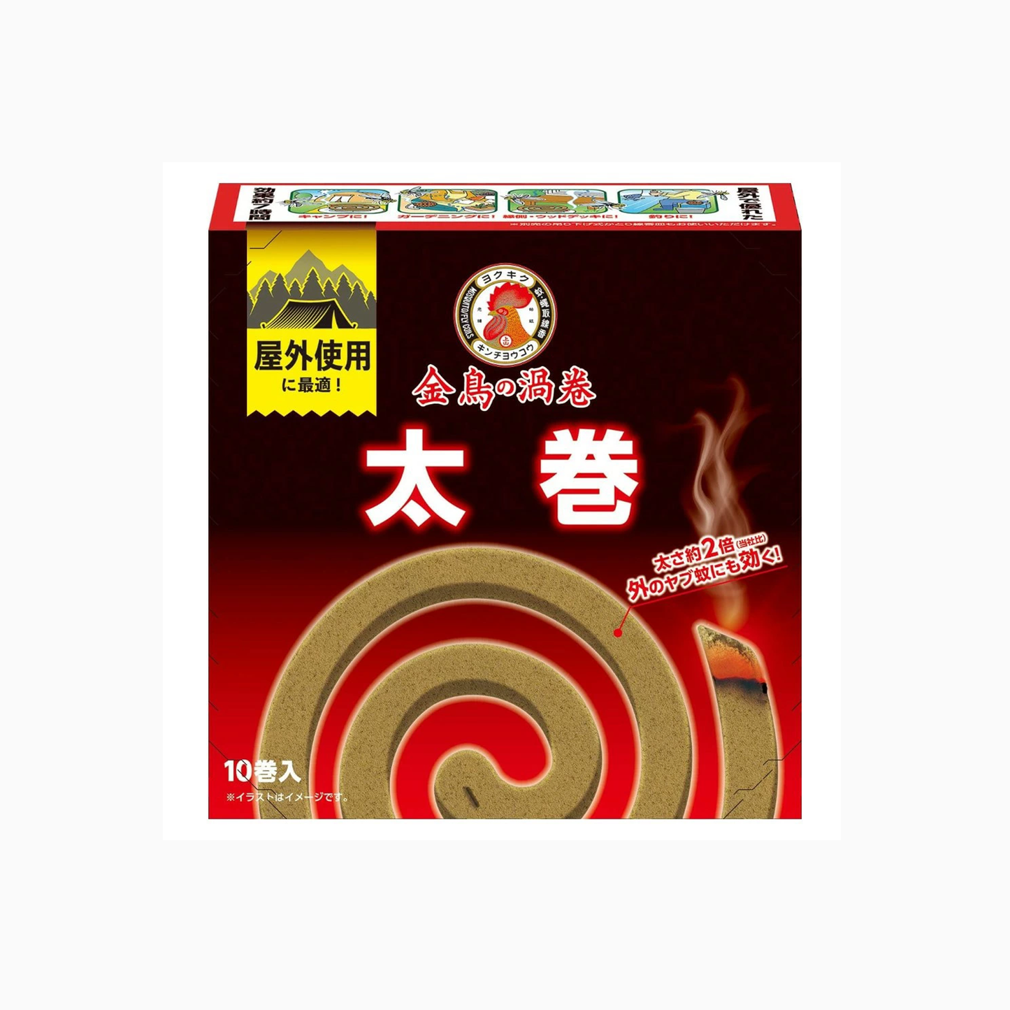 KINCHO Golden Bird's Swirl Thick Mosquito Coil for Large Outdoor Environments