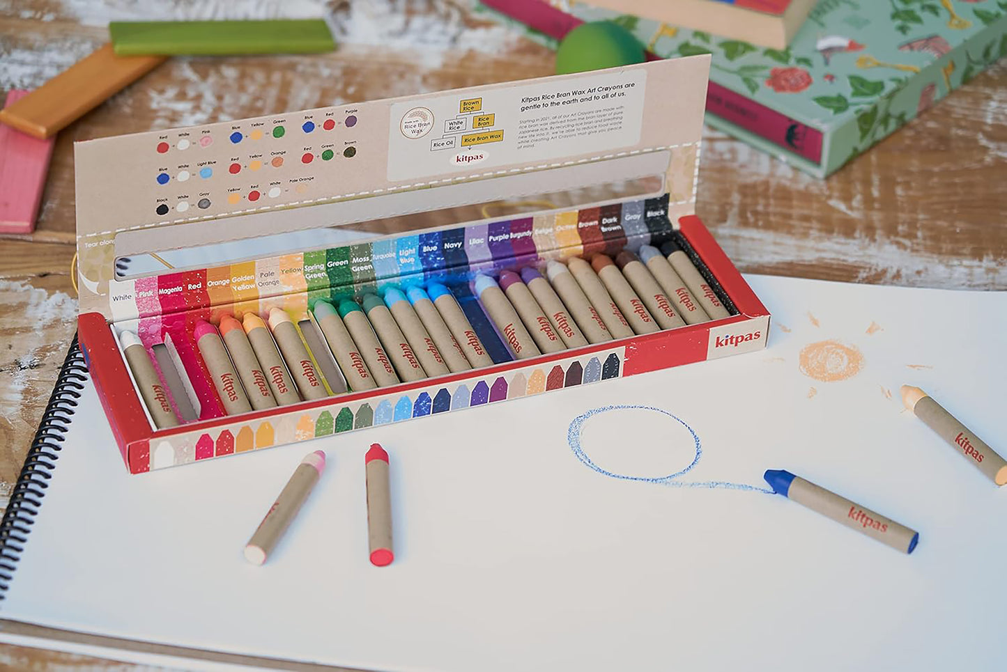 KITPAS Rice Bran Wax Art Crayons