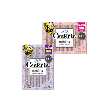 CENTER-IN Unscent Sanitary Towel with Wings, set of 24.5 + 36.5cm