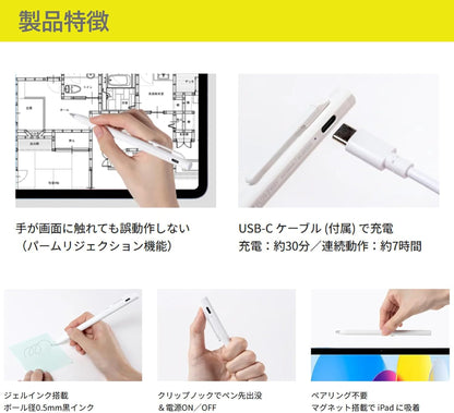 ZEBRA ELECOM Stylus Two-Way P-S2W-APLBP01-W Gel Ballpoint Pen 0.5mm